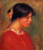 Renoir, Pierre Auguste - Head of a Woman in Red